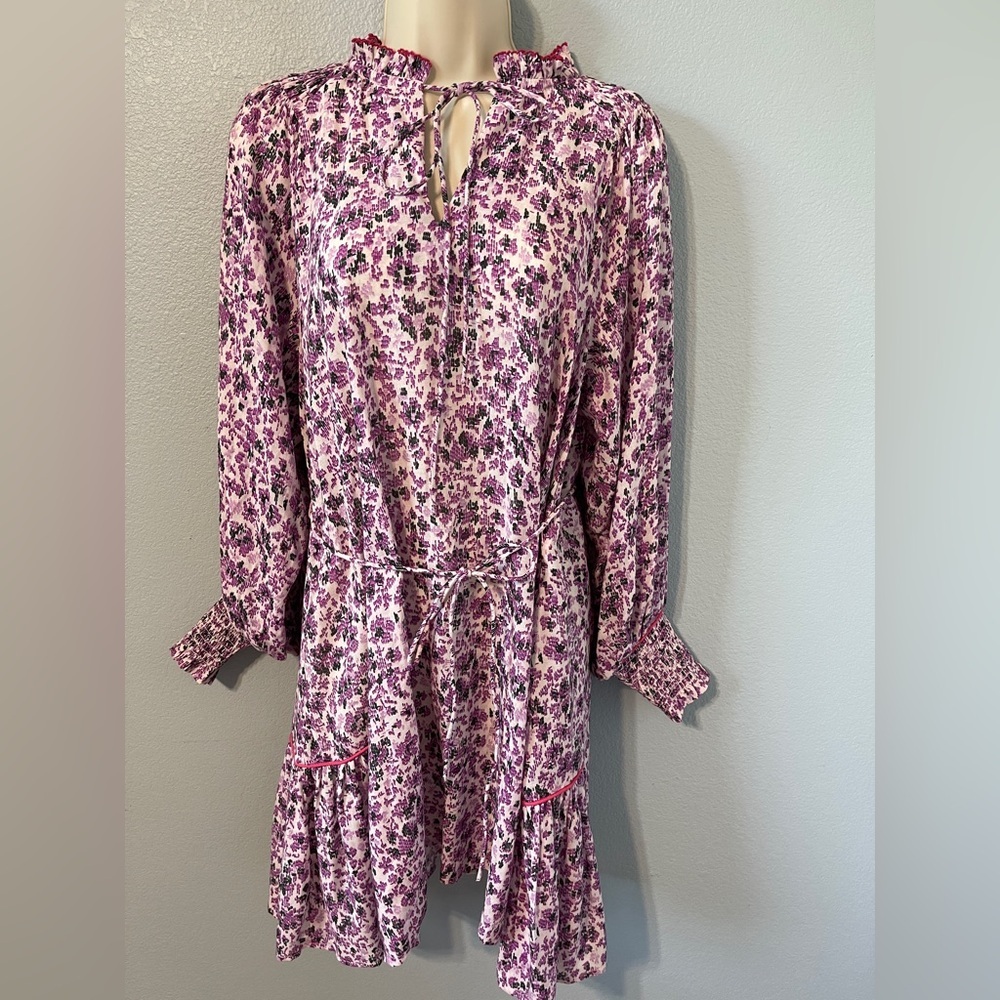 Maria Cher Anchorena Cleo Mini Dress Floral Silk Blend Anthropologie Boho Small